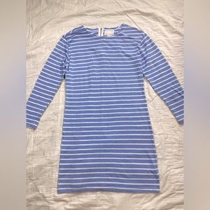 STS Sail to Sable Blue White Striped 3/4 Sleeve Dress Medium